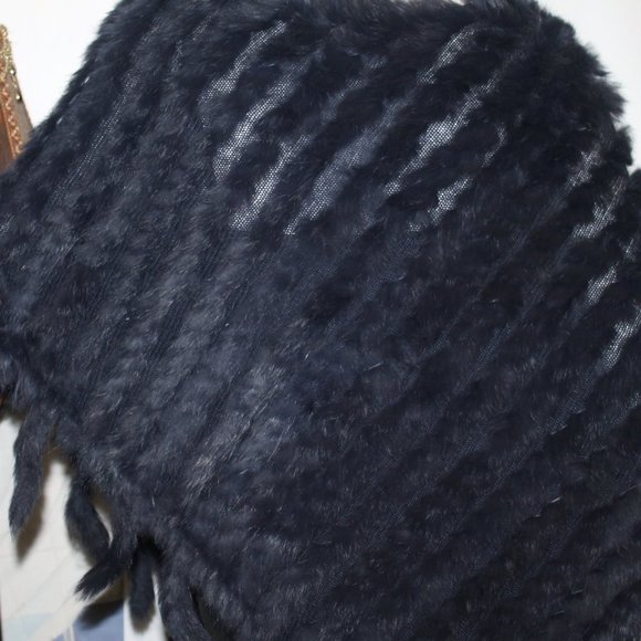 New MK Metric Knits Fur Collection 4 Neiman Marcus Rabbit Fur Poncho Cape - Picture 7 of 10